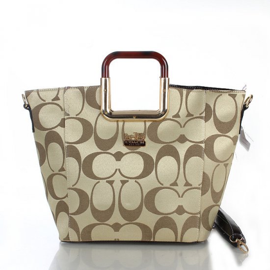 Coach Logo Medium Apricot Totes FDB - Click Image to Close